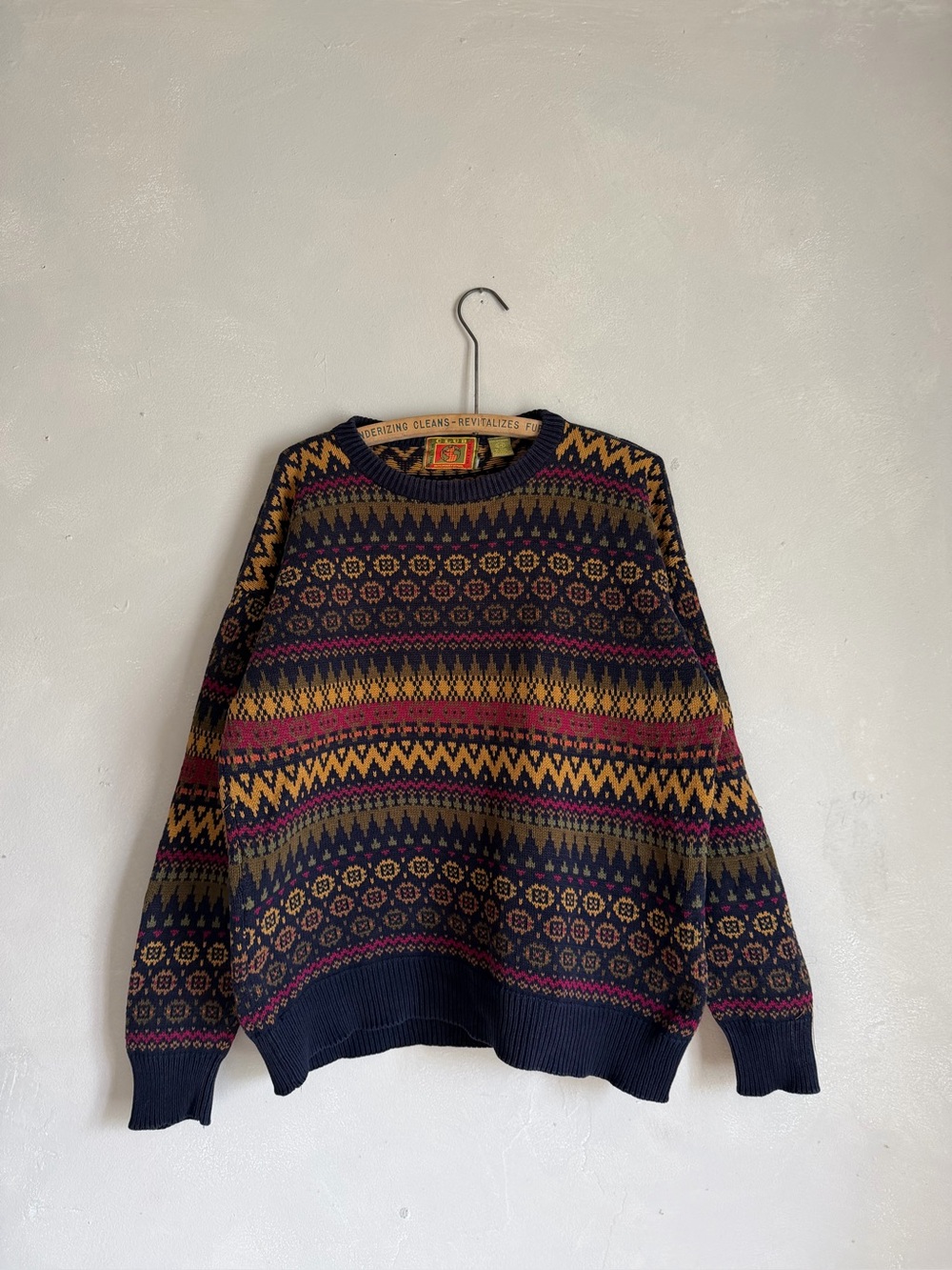 Vintage 90s knit sweater fair isle style
